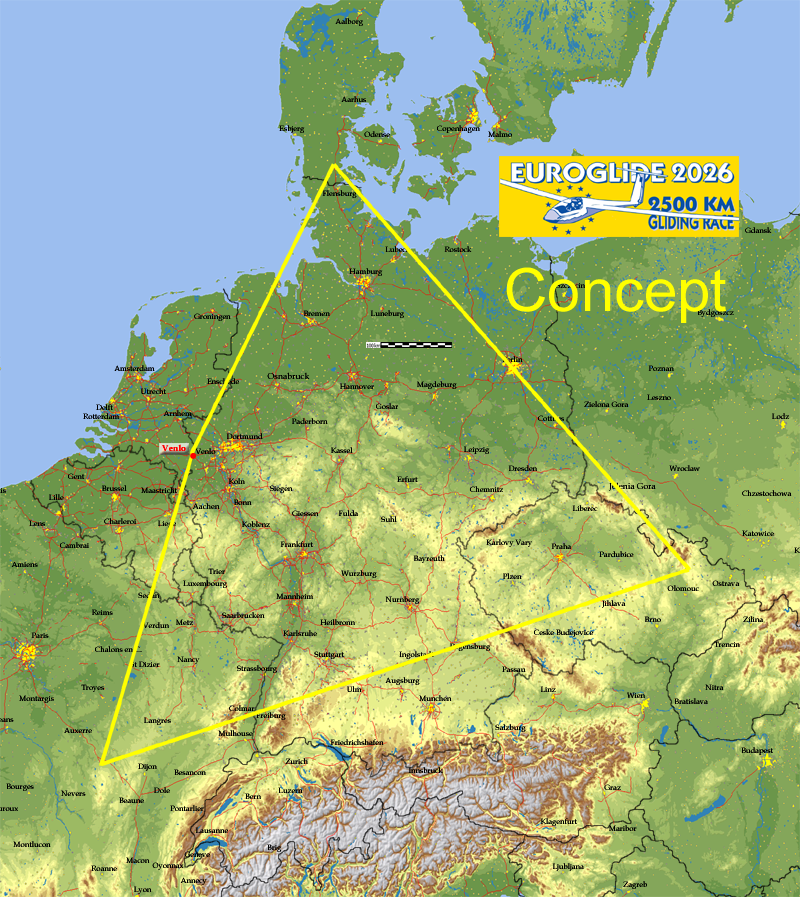 Euroglide 2026 route concept map